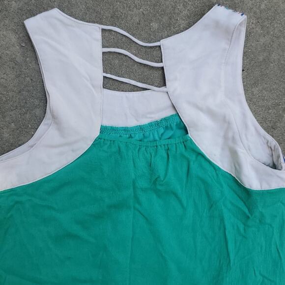 Flying Tomato embroidered cut out tunic dress green multicolor medium - Picture 4 of 4